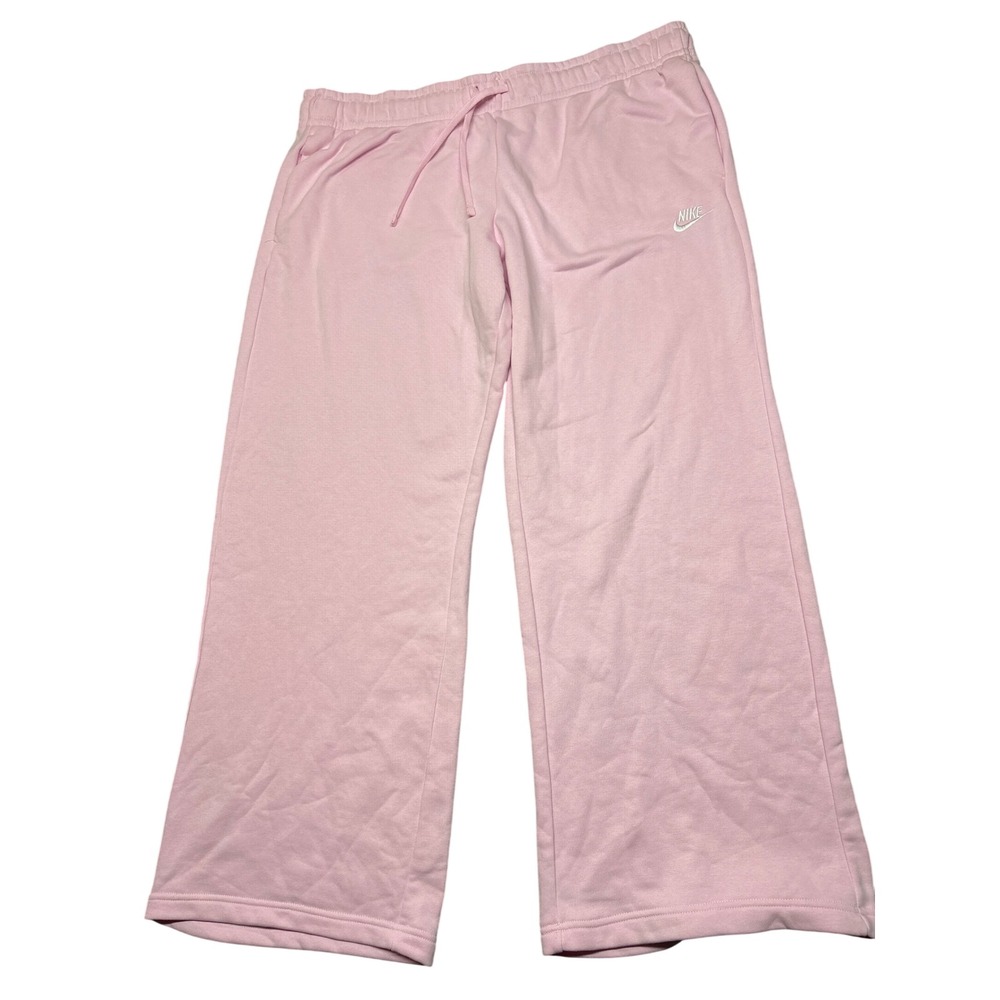 Nike Womens Sportswear Wide Leg Fleece Sweatpants Pink XXL DQ5615-690